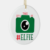 Laten we een Elfie Santa Cam Funny Kerstmis nemen Keramisch Ornament (Rechts)