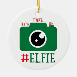 Laten we een Elfie Santa Cam Funny Kerstmis nemen Keramisch Ornament