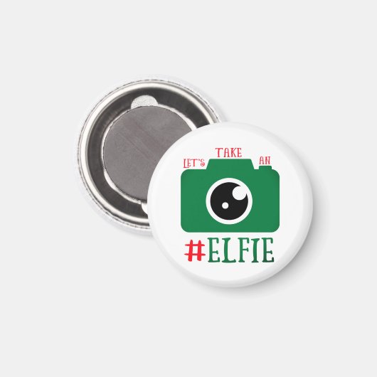 Laten we een Elfie Santa Cam Funny Kerstmis nemen Magneet (Voorkant / Achterkant)