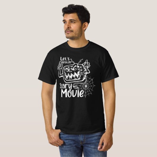 Laten we een enge filmghostface bekijken, grappig t-shirt (Voorkant volledig)