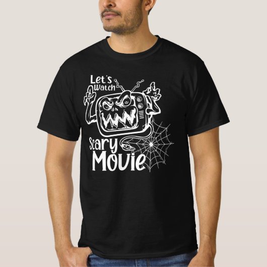 Laten we een enge filmghostface bekijken, grappig  t-shirt (Voorkant)