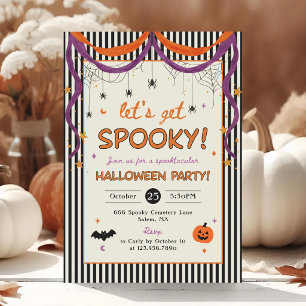Laten we een enge Halloween-feest geven Kaart