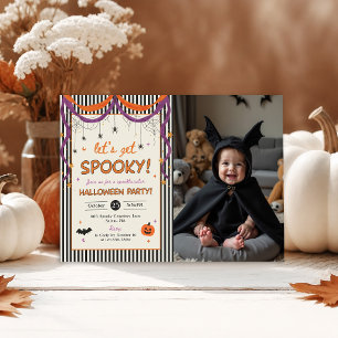 Laten we een enge Halloween-feestfoto maken Kaart