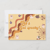Laten we een enge halloween retro kinderverjaardag bedankkaart (Achterkant)