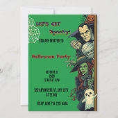 Laten we een enge Halloweenfeest geven Kaart (Voorkant)