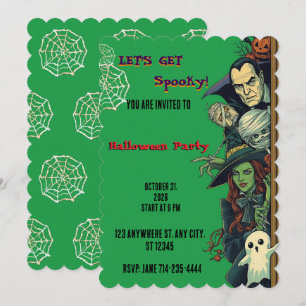 Laten we een enge Halloweenfeest geven  Kaart