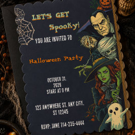 Laten we een enge Halloweenfeest geven Kaart