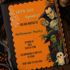 Laten we een enge Halloweenfeest geven Kaart