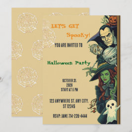 Laten we een enge Halloweenfeest geven Kaart
