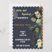 Laten we een enge Halloweenfeest geven Kaart (Voorkant)