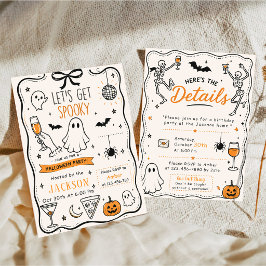 Laten we een enge leuke kinder Halloween-feestje g Kaart