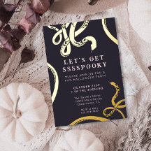 Laten we een enge slang Halloween folie uitnodigin