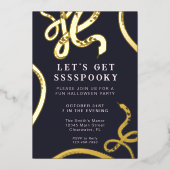 Laten we een enge slang Halloween folie uitnodigin Uitnodiging (Voorkant)