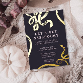 Laten we een enge slang Halloween folie uitnodigin Uitnodiging