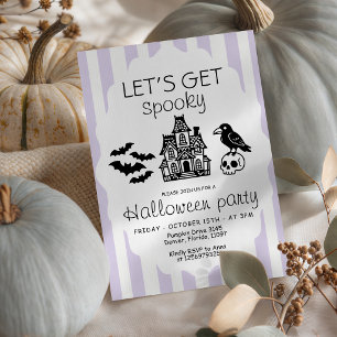 Laten we een enge spookhuis Halloween uitnodiging