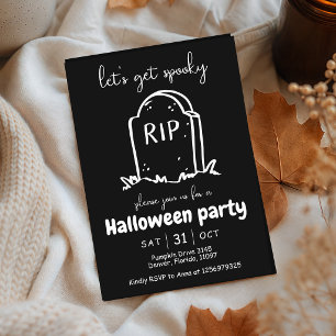 Laten we een enge Tombstone RIP Halloween uitnodig Kaart
