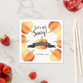 Laten we een enge Waterverf pompoen Halloween part Servet (Insitu)