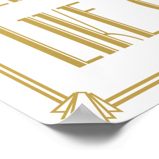 Laten we een feest als Gatsby Art Deco-printen Poster (Hoek)