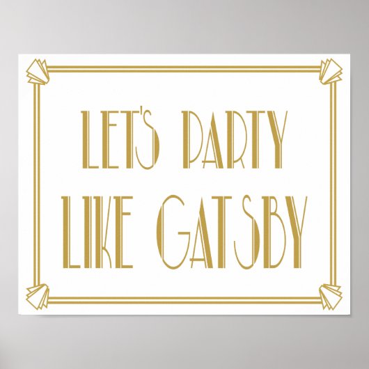 Laten we een feest als Gatsby Art Deco-printen Poster (Voorkant)