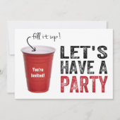 Laten we een feest hebben! Funny Red Cup Kaart (Voorkant)