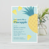 Laten we een feest houden als een ananas-feest kaart (Staand voorkant)