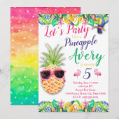 Laten we een feest houden als een ananas-feest kaart (Voorkant / Achterkant)