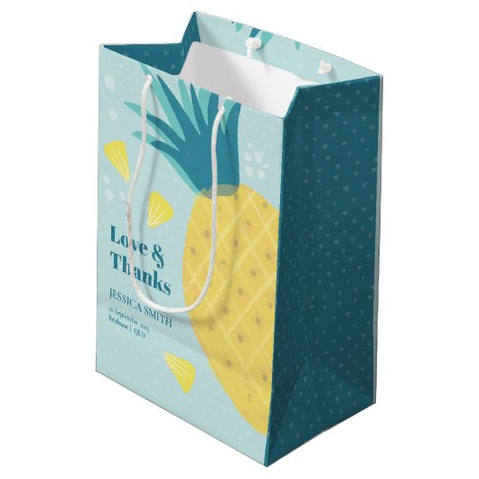 Laten we een feest houden als een ananas medium cadeauzakje (Achterkant Gekanteld)