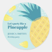 Laten we een feest houden als een ananas ronde sticker (Voorkant)