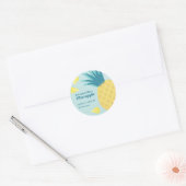 Laten we een feest houden als een ananas ronde sticker (Envelop)