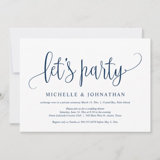 Laten we een feest houden, een weddenschap-uitzend kaart (Voorkant)