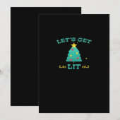 Laten we een feestelijke Kerstboom met een drankgr Feestdagenkaart (Voorkant / Achterkant)