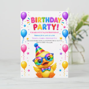 Laten we een feestje bouwen Eend Verjaardagsfeest Kaart