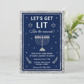 Laten we een feestje bouwen Hanukkah-feestje Kaart (Staand voorkant)