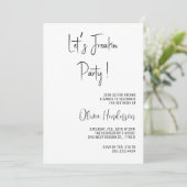 Laten we een feestje bouwen Tekstbericht Simpele V Kaart (Staand voorkant)