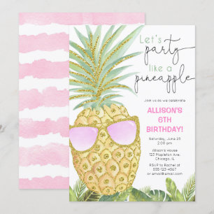 Laten we een feestje houden als een ananas meisje  kaart