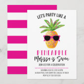 Laten we een feestje houden als een ananas meisje  kaart (Voorkant / Achterkant)