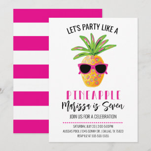 Laten we een feestje houden als een ananas meisje  kaart