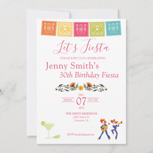 Laten we een Fiesta-feest uitnodigen  Kaart (Voorkant)