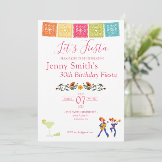 Laten we een Fiesta-feest uitnodigen  Kaart (Staand voorkant)