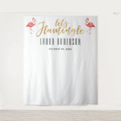 Laten we een Flamingo Bruidsfeest Achtergrond hebb Wandkleed (Voorkant)