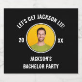 Laten we een foto vrijgezellenfeest krijgen  likeurfles etiket (Enkel label)