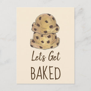Laten we een gebarsten chocolade Chip Koekje Dough Briefkaart