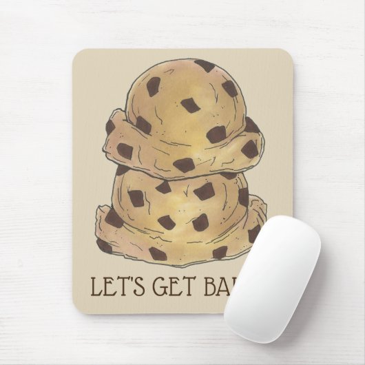 Laten we een gebarsten chocolade Chip Koekje Dough Muismat (Met muis)