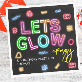 Laten we een gek neongloeiend laserfeest gloeien servet