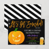 Laten we een gekke uitnodiging van de Halloween-pa (Voorkant / Achterkant)