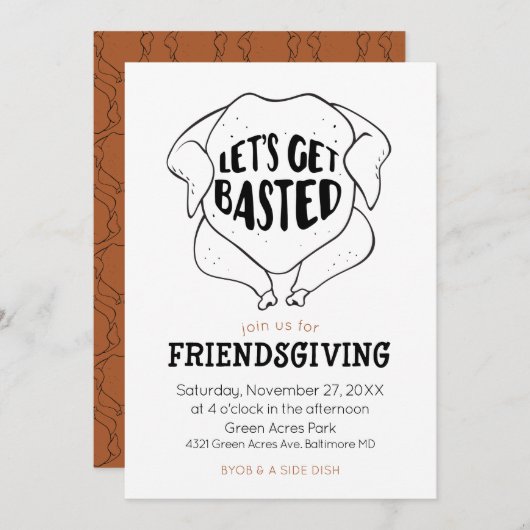 Laten we een gekke vriendschappelijke uitnodiging (Voorkant / Achterkant)