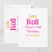 Laten we een gelukkige 10e verjaardag vieren naam  briefkaart (Voorkant / Achterkant)