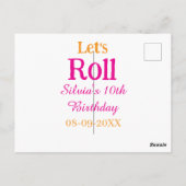 Laten we een gelukkige 10e verjaardag vieren naam  briefkaart (Achterkant)