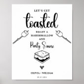 Laten we een geroosterde marshmallow-huwelijksbord poster (Voorkant)