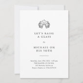 Laten we een glas heffen | Moderne 50e verjaardag Kaart (Voorkant)